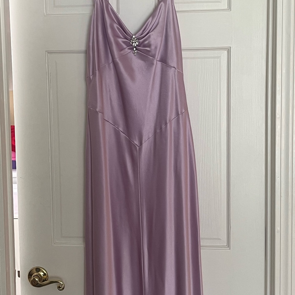 Elegant Lavender Satin Gown